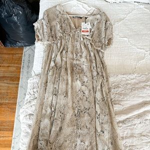 Snakeskin Pattern Maxi Dress